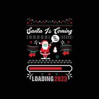 Christmas typography lettering t shirt design 2023 template vector