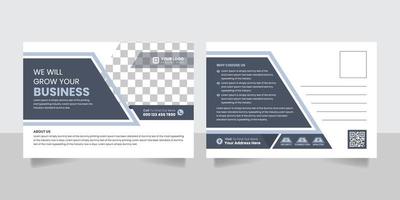 Corporate real estate business postcard design template vector