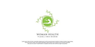 ilustración de vector de icono de logotipo de salud de mujeres para negocios de salud y relajación