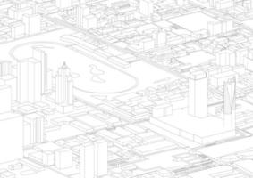 contorno de la ciudad de bangkok de arquitectura isométrica. infografía isométrica con edificio de arquitectura, urbano, resumen de fondo blanco, vector. diseño isométrico para arquitectura, banner web, concepto. vector