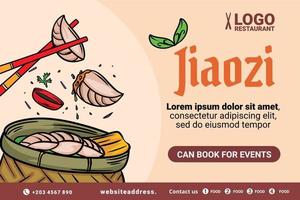 digital banner for food menu website from asia jiaozi vector