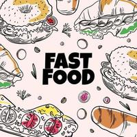 latin american food illustration vector design. fast food