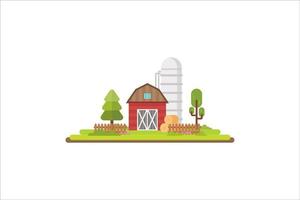illustration of a farm building flat design concept vector