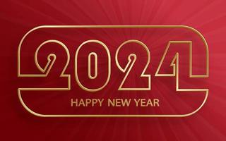 Happy New Year 2024, festive pattern on color background vector