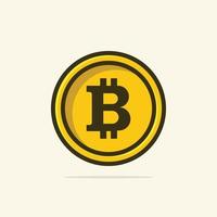 Cryptocurrency bitcoin golden coin vector