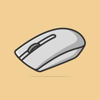 Wireless computer mouse icon isolated cartoonish vector illustration