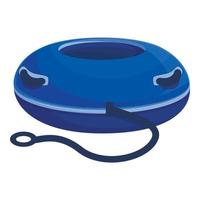 Blue snow tube icon cartoon vector. Winter sled vector