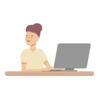 aprender vector de dibujos animados de icono de codificación. educación informática