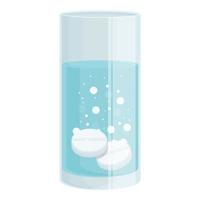 vector de dibujos animados de icono de tableta efervescente soluble. agua medicinal