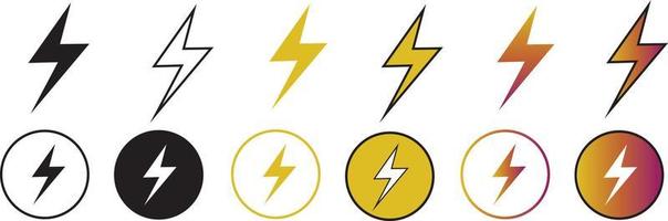 Flash thunder power icon, flash lightning bolt icon with thunder bolt. Electric power icon symbol . Power energy icon sign in filled, thin, line, outline and stroke style for apps and website vector
