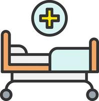 icono de vector de cama de hospital