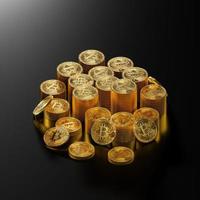 realistic bitcoin stack photo