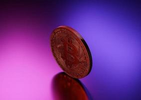 Isometric Bitcoin on the ground photo