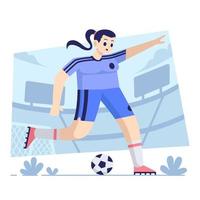 futbolista femenina vector