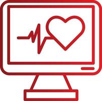 icono de vector de monitoreo de latidos del corazón