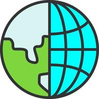 Earth Globe Grid Vector Icon