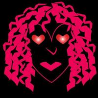 valentine face made of hearts red on black background vector