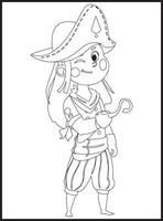 Pirate Coloring Pages vector