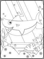 dibujos de animales marinos para colorear vector