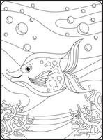 dibujos de animales marinos para colorear vector