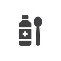 spoon and medicine icon vector illustration