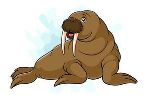 Cartoon walrus on white background vector