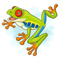 Cartoon tree frog on white background vector