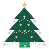 adornos navideños, regalos navideños, ropa de lana de punto de invierno, pan de jengibre, árbol, regalo y pingüino ilustración vectorial colorida en estilo de dibujos animados planos vector