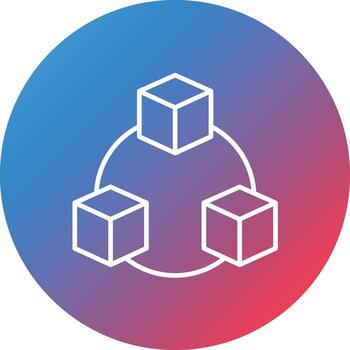 icono de fondo de círculo de degradado de línea de módulo preconstruido vector