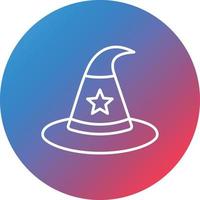 Witch Hat Line Gradient Circle Background Icon vector