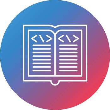 Learn To Code Line Gradient Circle Background Icon vector