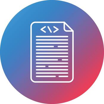 icono de fondo de círculo degradado de línea de código fuente vector