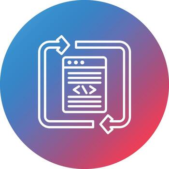 No Code Development Platform Line Gradient Circle Background Icon vector