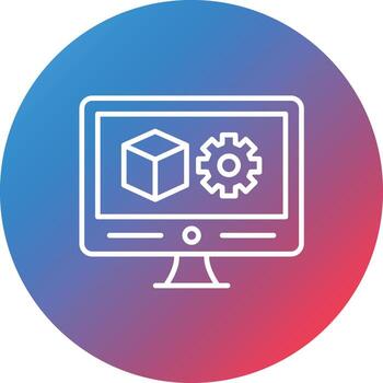 Software Line Gradient Circle Background Icon vector