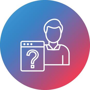 Non Technical User Line Gradient Circle Background Icon vector