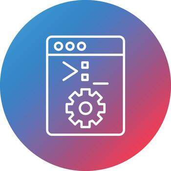 sistema consola línea gradiente círculo fondo icono vector