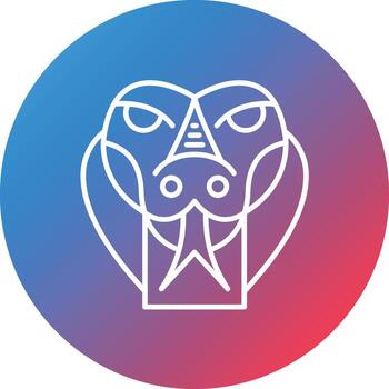 icono de fondo de círculo degradado de línea de serpiente vector