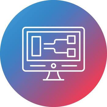 Visual Programming Line Gradient Circle Background Icon vector