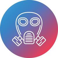 Gas Mask Line Gradient Circle Background Icon vector