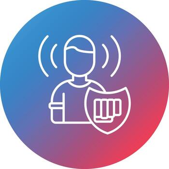 Survival Instinct Line Gradient Circle Background Icon vector