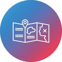 Map Line Gradient Circle Background Icon vector