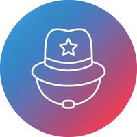 icono de fondo de círculo degradado de línea de sombrero de vaquero vector