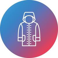 Rain Jacket Line Gradient Circle Background Icon vector