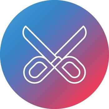Scissors Line Gradient Circle Background Icon vector