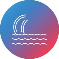 Tsunami Line Gradient Circle Background Icon vector