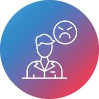 Angry Line Gradient Circle Background Icon vector