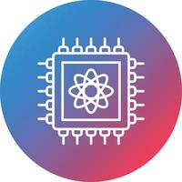 Quantum Computer Line Gradient Circle Background Icon vector