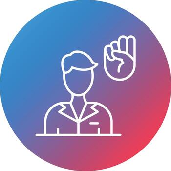 Motivation Line Gradient Circle Background Icon vector