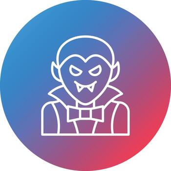 Dracula Line Gradient Circle Background Icon vector