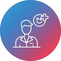 Positive Emotion Line Gradient Circle Background Icon vector